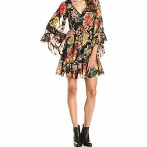 Betsey Johnson Floral Print Dramatic Sleeve Dress